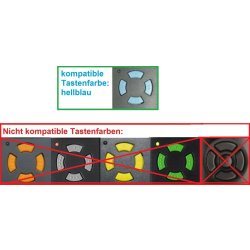 Handsender kompatibel mit Hörmann HS(M)2/4, HSM 4, HSM4, HS 4, HSP 4, HSM 2, HS 2, HS 4, HS 1, HSE 2, HS4, HSP4, HSM2, HS2, HS4, HS1, HSE2 mit hellblauen Tasten 868,3 MHz - Modelltyp: Praemoo 868-002